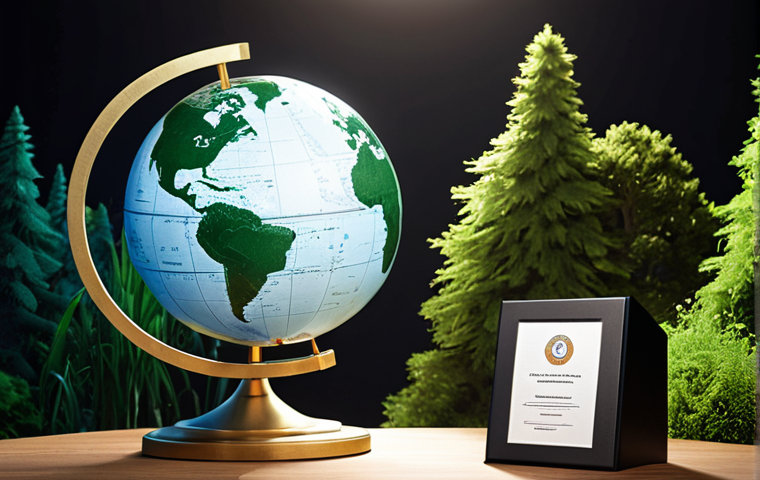 **Image Prompt 1 (Global Recognition & Opportunity):**
A confident and professional landscape architect stands on a stylized globe, prominently holding an illuminated international certificate. Surrounding them are diverse and lush sustainable landscapes, subtly incorporating elements of famous global landmarks. The scene emphasizes professional credibility, access to international projects, and a competitive edge achieved through global recognition. The lighting is dynamic and aspirational.